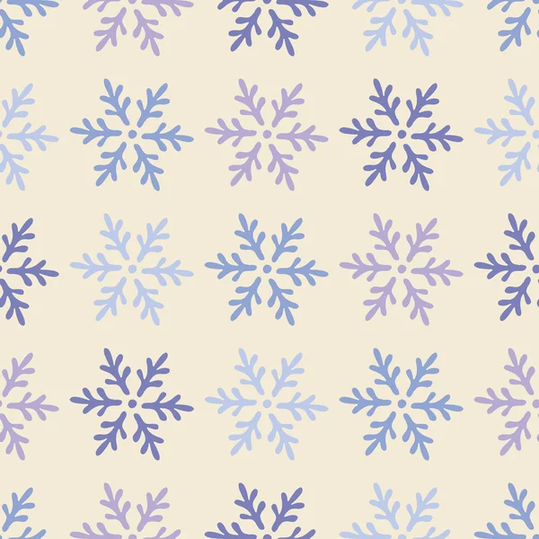 Dekorativní vánoční bezešvé pozadí s sněhové vločky. Tisk. Opakující se pozadí. Látky design, tapety. — Stockový vektor