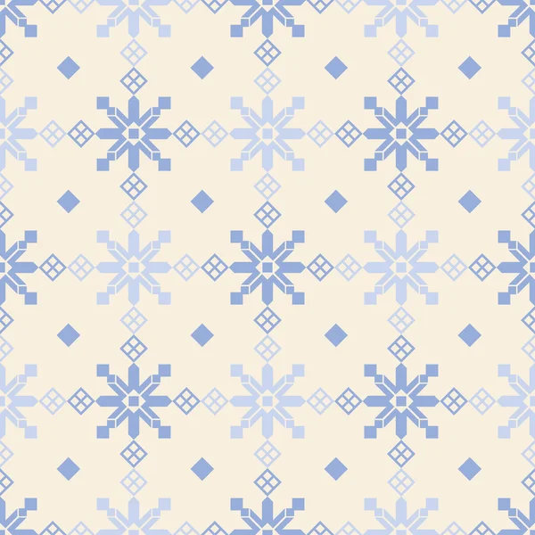 Dekorativní vánoční bezešvé pozadí s sněhové vločky. Tisk. Opakující se pozadí. Látky design, tapety. — Stockový vektor