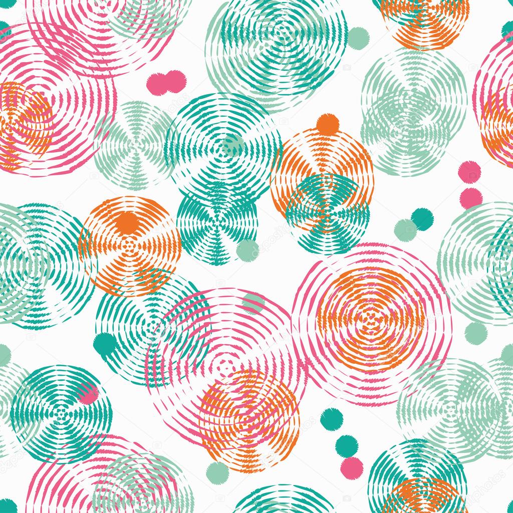 Seamless vector decorative background with rings and polka dots. Print. Cloth design, wallpaper.
