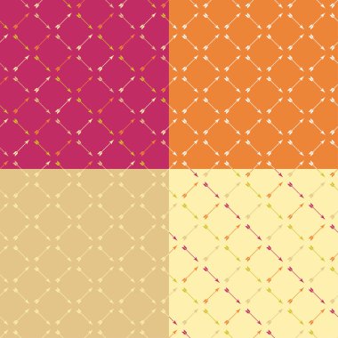 Oklar ile 4 boho etnik dikişsiz desenler ayarlayın. Yazdırma. Arka planı tekrarlıyorum. Kumaş tasarımı, duvar kağıdı.