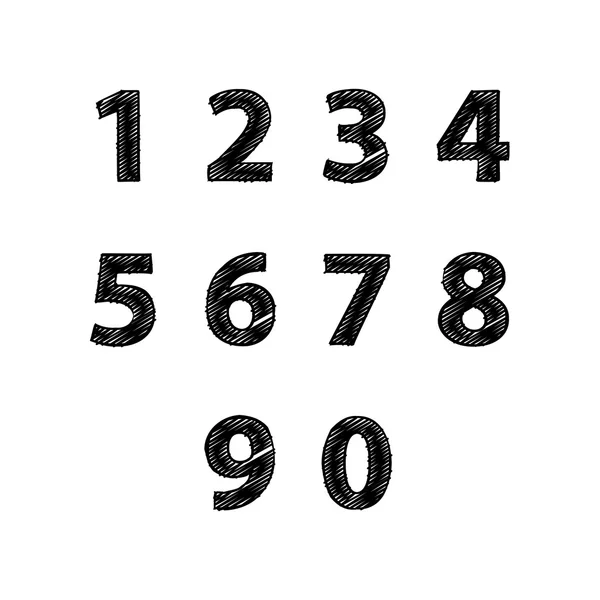 Numbers Design Collection. Polices texturées. Vecteur . — Image vectorielle