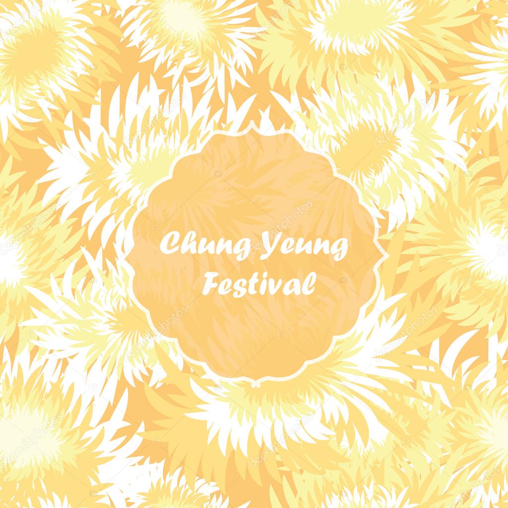 Greeting card Chung Yeung Festival. Holiday of Double Ninth Festival. Poster. Vector illustration.