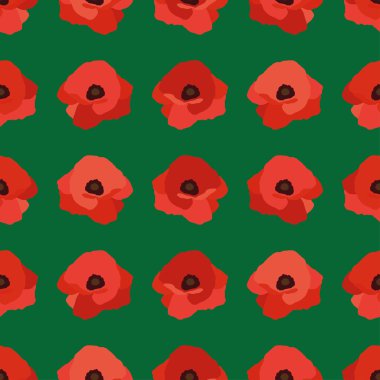 Sorunsuz vektör arka plan dekoratif kırmızı haşhaş ile. Yazdırın. Yinelenen arka plan. Kumaş tasarımı, duvar kağıdı.