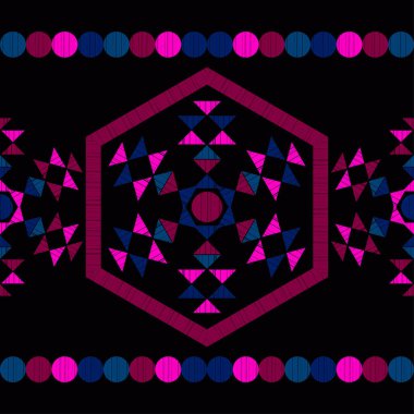 Üçgenlerden yapılmış Noel süslemeleri. Geometrik şekil. Kusursuz bir geçmişi var. Boho tarzı. Web tasarımı veya yazdırma için vektör illüstrasyonu.