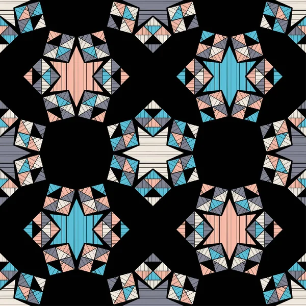 Різдвяні Декоративні Сніжинки Трикутників Геометрична Фігура Безшовний Фон Стиль Бохо — стоковий вектор