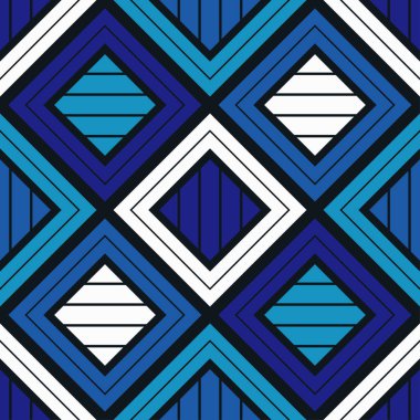 Geometrik şekilli mozaik. Kusursuz desen. Elle kumandalı tasarım. Tekstil. Etnik boho süsü. Web tasarımı veya yazdırma için vektör illüstrasyonu.