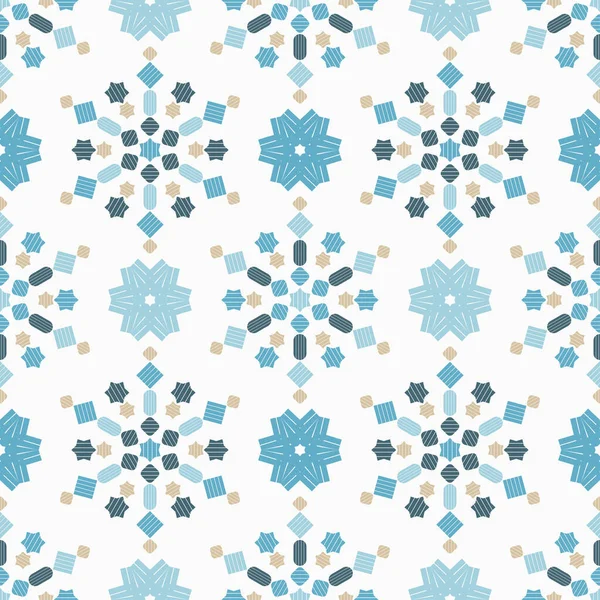 Weihnachtsdekorative Schneeflocken Geometrische Figur Nahtloser Hintergrund Boho Stil Vektor Illustration — Stockvektor