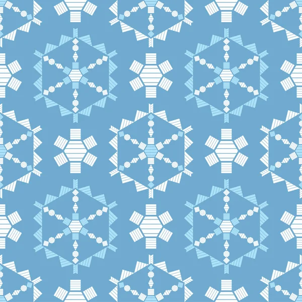 Різдвяні Декоративні Сніжинки Геометрична Фігура Безшовний Фон Стиль Бохо Векторні — стоковий вектор