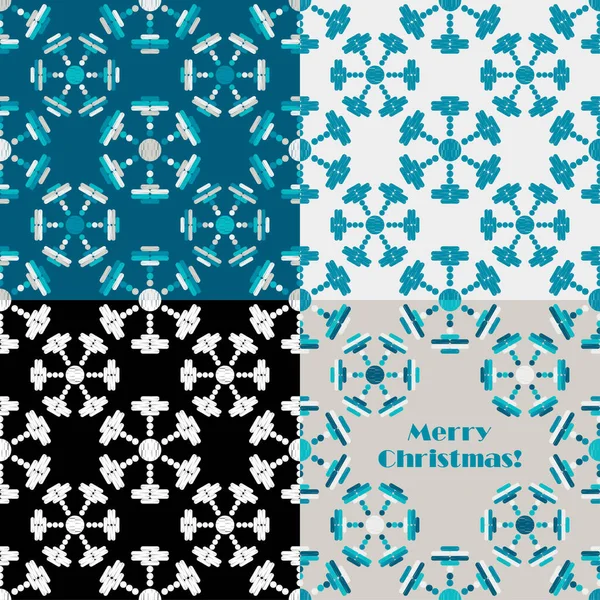 Conjunto Diseños Copos Nieve Decorativos Navidad Figura Geométrica Fondo Sin — Archivo Imágenes Vectoriales