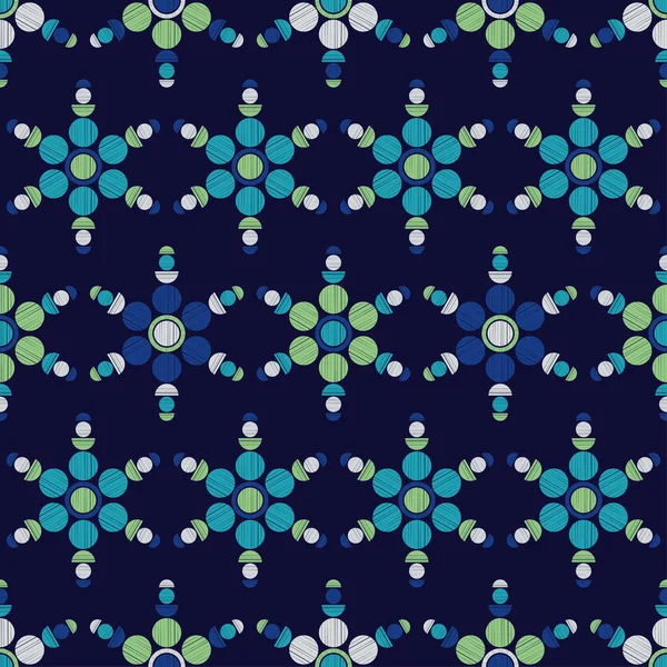 Mosaico Con Formas Geométricas Patrón Sin Costuras Diseño Con Eclosión — Vector de stock