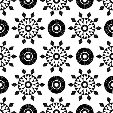 Puantiyeli noktalar kusursuz desen. Etnik figürler mozaiği. Desenli doku. Geometrik arkaplan. Web tasarımı veya yazdırma için vektör illüstrasyonu.