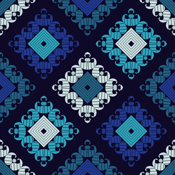 Adorno Paisley Fondo Sin Fisuras Diseño Con Eclosión Manual Ikat — Vector de stock