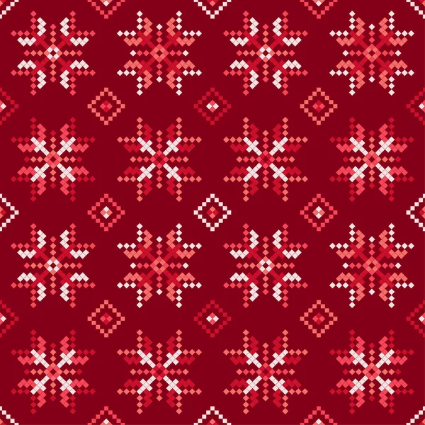 Copos Nieve Decorativos Navidad Diseño Noruego Figura Geométrica Fondo Sin — Vector de stock