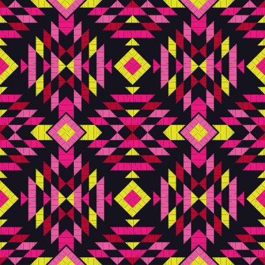 Aztek elementleri. Kusursuz desen. Tekstil. Etnik boho süsü. Web tasarımı veya yazdırma için vektör illüstrasyonu.