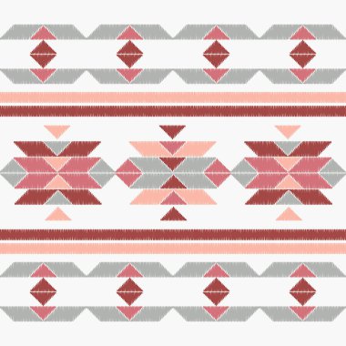 Aztek elementleri. Kusursuz desen. Elle kumandalı tasarım. Tekstil. Etnik boho süsü. Web tasarımı veya yazdırma için vektör illüstrasyonu.