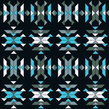 Aztek elementleri. Kusursuz desen. Elle kumandalı tasarım. Tekstil. Etnik boho süsü. Web tasarımı veya yazdırma için vektör illüstrasyonu.