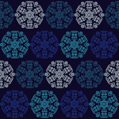Noel dekoratif kar taneleri. Norveç tasarımı. Geometrik şekil. Kusursuz bir geçmişi var. Boho tarzı. Web tasarımı veya yazdırma için vektör illüstrasyonu.