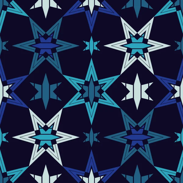Geometrik Şekilli Mozaik Kusursuz Desenli Elle Kumandalı Tasarım Tekstil Etnik — Stok Vektör