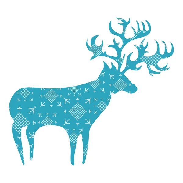 Christmas Reindeer Painted Snowflakes Happy Holiday Vector Illustration Web Design — Stock Vector