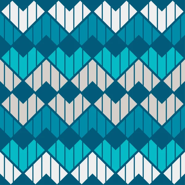 幾何学的な形状のモザイク シームレスなパターン マニュアルハッチング付きのデザイン 繊維だ 民族のBoho装飾 ウェブデザインや印刷のためのベクターイラスト — ストックベクタ