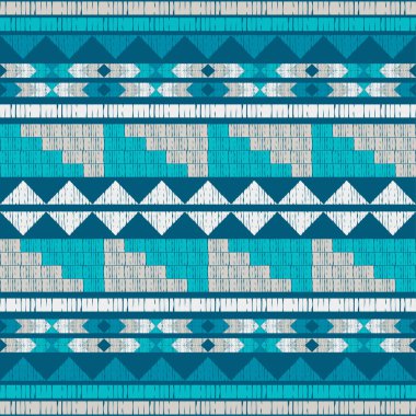 Meksika ekose kumaşı. Kusursuz desen. Elle kumandalı tasarım. Tekstil. Etnik boho süsü. Web tasarımı veya yazdırma için vektör illüstrasyonu.