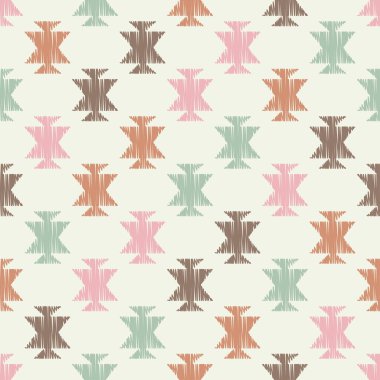 Meksika ekose kumaşı. Kusursuz desen. Kumaş üzerine nakış. Tekstil. Etnik boho süsü. Web tasarımı veya yazdırma için vektör illüstrasyonu.