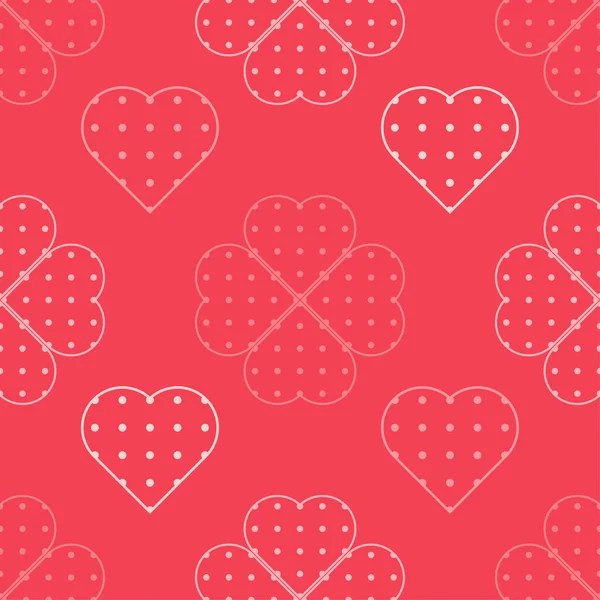 Nahtloser Hintergrund Mit Dekorativen Herzen Valentinstag Geometrisches Muster Grußkarte Vorhanden — Stockvektor