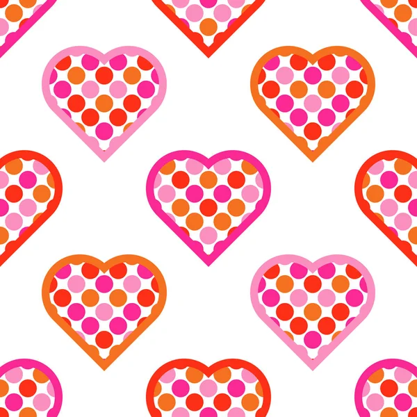 Fondo Sin Costuras Con Corazones Decorativos Día San Valentín Patrón — Vector de stock