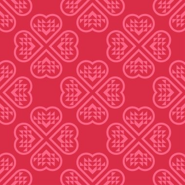 Üçgenden yapılmış kalpler. Sevgililer Günü. Kusursuz bir geçmişi var. Tebrik kartı. Web tasarımı veya yazdırma için vektör illüstrasyonu.