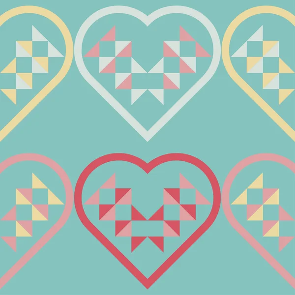 Srdce Trojúhelníků Valentýn Bezproblémové Pozadí Pozdrav Vektorová Ilustrace Pro Webový — Stockový vektor