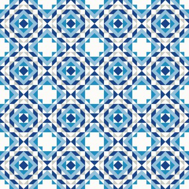 Fayansla kusursuz desen. Üçgenlerin geometrik tasarımı. Mutfak, banyo ve diğer odalar için fayanslar. Mutfak, banyo ve diğer odaların dekorasyonu için. Web tasarımı veya yazdırma için vektör illüstrasyonu.
