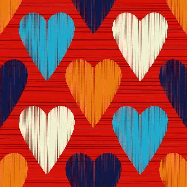 Fondo Sin Costuras Con Corazones Decorativos Día San Valentín Diseño — Archivo Imágenes Vectoriales