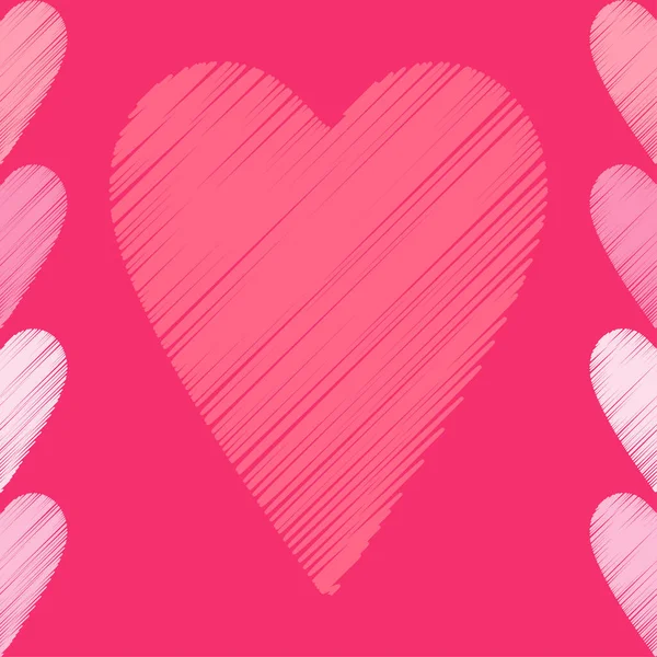 Fondo Sin Costuras Con Corazones Decorativos Día San Valentín Diseño — Vector de stock