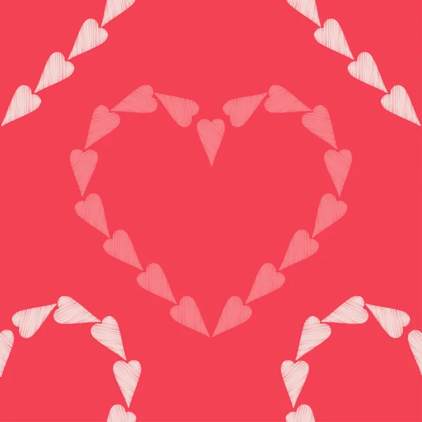 Fondo Sin Costuras Con Corazones Decorativos Día San Valentín Diseño — Vector de stock