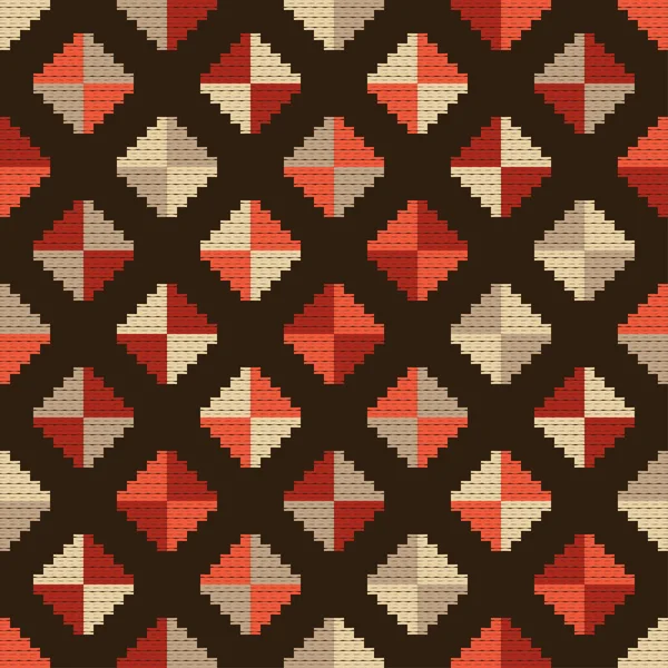 Mozaikový Koberec Navajo Tradičním Lidovým Geometrickým Vzorem Domorodá Americká Indiánská — Stockový vektor