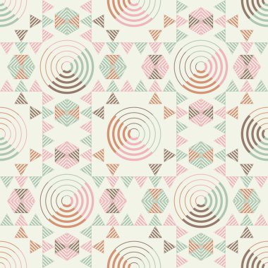 Çizgilerden yapılmış şekiller. Kusursuz desen. Elle kumandalı tasarım. Tekstil. Etnik boho süsü. Web tasarımı veya yazdırma için vektör illüstrasyonu.