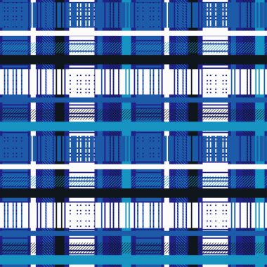 İskoç kumaşının kusursuz arka planı. Hücrelerden yapılmış doku. Tartan ekose. Web tasarımı veya yazdırma için vektör illüstrasyonu.