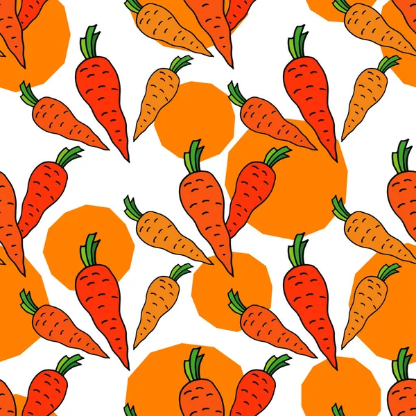 Nahtloses Muster Mit Farbigem Gemüse Handskizze Landwirtschaftliches Produkt Vektor Illustration — Stockvektor