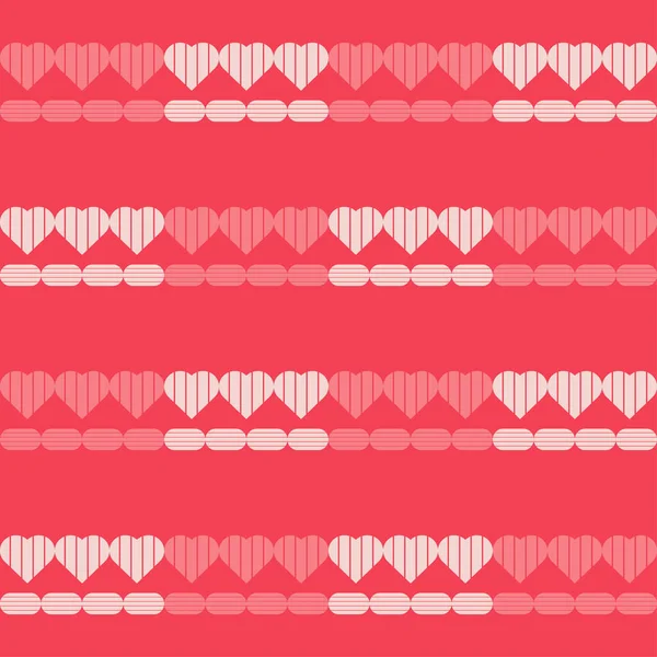 Fundo Sem Costura Com Corações Decorativos Dia Dos Namorados Padrão — Vetor de Stock