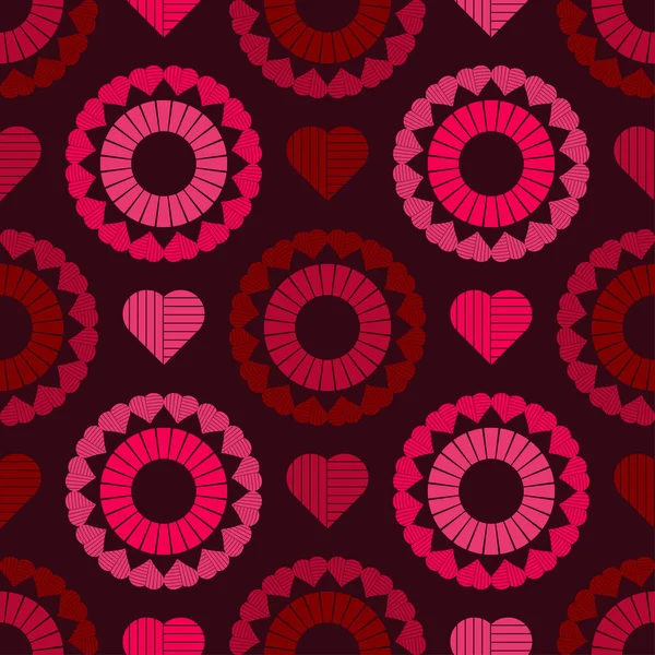 Fondo Sin Costuras Con Corazones Decorativos Día San Valentín Patrón — Vector de stock