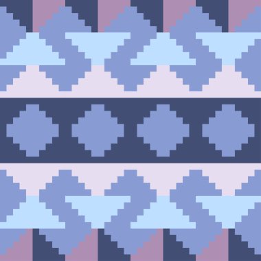 Karelerden Aztek elementleri. Kusursuz desen. Tekstil. Etnik boho süsü. Web tasarımı veya yazdırma için vektör illüstrasyonu.