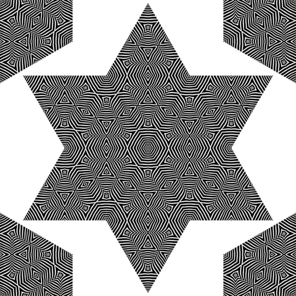 Zebraストライプのデザイン 三角形だ 黒と白の色 民族のBoho装飾 シームレスな背景 部族的モチーフ ウェブデザインや印刷のためのベクターイラスト — ストックベクタ