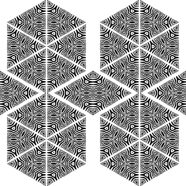 Дизайн Полосками Зебры Треугольники Черно Белый Цвет Этнический Орнамент Бесшовный — стоковый вектор