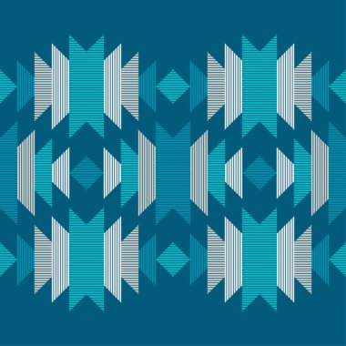 Aztek süsü. Kusursuz bir geçmişi var. Elle kumandalı tasarım. Tekstil. Etnik boho modeli. Web tasarımı veya yazdırma için vektör illüstrasyonu.