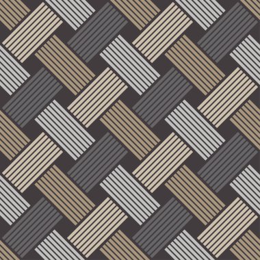 Çizgili. Geometrik şekilli mozaik. Kusursuz desen. Elle kumandalı tasarım. Tekstil. Etnik boho süsü. Web tasarımı veya yazdırma için vektör illüstrasyonu.