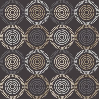 Puantiyeli noktalar kusursuz desen. Etnik figürler mozaiği. Desenli doku. Geometrik arkaplan. Web tasarımı veya yazdırma için vektör illüstrasyonu.