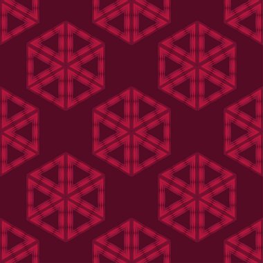 Desenli üçgenlerden yapılmış şekiller. Kusursuz bir geçmişi var. Elle kumandalı tasarım. Tekstil. Etnik boho süsü. Web tasarımı veya yazdırma için vektör illüstrasyonu.