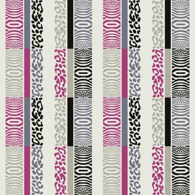 Hayvan boyama sayfalarıyla tasarım. Etnik boho süsü. Kusursuz bir geçmişi var. Kabile motifi. Web tasarımı veya yazdırma için vektör illüstrasyonu.