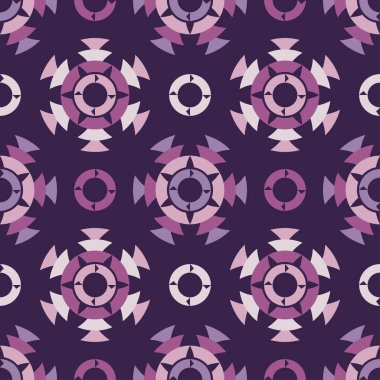 Puantiyeli noktalar kusursuz desen. Etnik figürler mozaiği. Desenli doku. Geometrik arkaplan. Web tasarımı veya yazdırma için vektör illüstrasyonu.