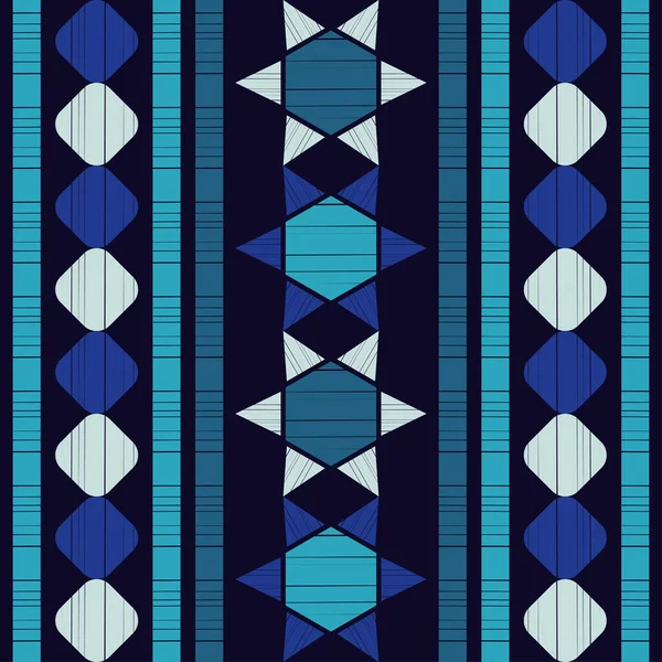 Mexican Plaid Navajo Seamless Pattern Design Manual Hatching Textile Ethnic — Stock Vector